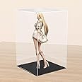 Self-Assembly Acrylic Display Case,Deluxe Dustproof Showcase,Cube Countertop Box for Pop Figures Collectibles Toys,Need Remove The Protective Film (8x8x12 inch; 20x20x30cm)