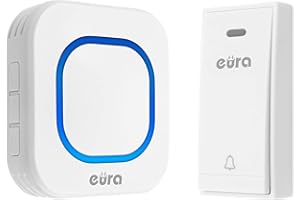 Eura-Tech Folk WDP-80H2 - Timbre inalámbrico sin batería para Exteriores (Resistente al Agua, Alcance de 100 m, 58 Tonos, 4 Niveles de Volumen), Soltero