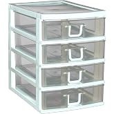 Microcase 4 Eye Plastic Drawer Jewelry Bracelet Briefcase Organizer - AL3186 White