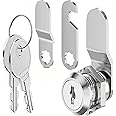 Litensh Cabinet Cam Locks 16mm, 5/8" Mailbox Lock with Key Different, Secure Files Drawers Dresser Cupboard Door Replacement Lock (1, 16mm (5/8"))