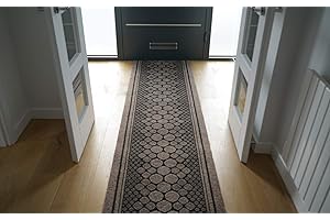 Serdim Rugs Anti-Slip Hard Wearing Rubber Back Entrance Pebbles Design Mats - Stair Runners, Brown, Length:18ft(548.64cm)