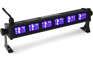BeamZ Barre LED UV BUV63-6 LED UV, Puissance 3 Watts chacune, Consommation 20W, Très Légère, Facile à Transporter, Idéale pour les Soirées à Thème
