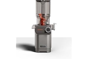 Anybear Cold Press Juicer, 200W Masticating Slow Juicer 4.3" Large Feed Chute Fit Whole Fruits Vegetables | Upgraded Auger | Tritan Materials | BPA Free | Juice Recipes (Argent UK)