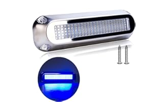 KOVNISE LED Underwater Light for Boats 316 Stainless Steel Boat Transom Mount Light, Waterproof LED Lights/Marine Lights 10-30V，for Stern Interior Navigation Deck Courtesy Night Fishing (Blue)