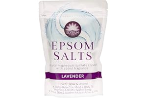 MAX SOLUTIONS Lavande Elysium Spa Epsom Sels de Bain Naturel Magnésium Sulfate Parfum Purifier Relax Unwind 450g