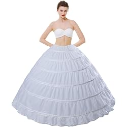 Jupon Crinoline à Cerceaux Pour Robe De Mariée Ou Soirée - 6 Anneaux, élastique, Pliable - Blanc