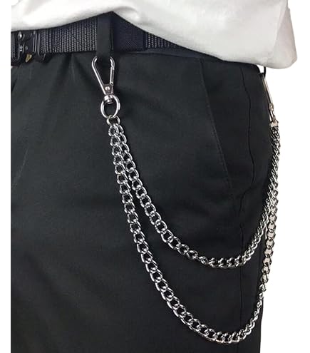 Catena Punk Hip Hop Per Pantaloni - Accessorio Uomo Stile Rock, Lunghezza 63 Cm - Foto 4