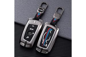 Yamlten (1 Stück) Autoschlüssel Hülle für BMW 1/3/4/5/6/7 Serie und X3，4 Tasten Fernsteuerung Zink Legierung BMW Schlüsselhülle- Zink Schwarz