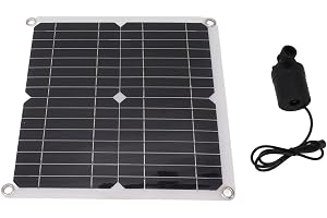 VBESTLIFE Solar Vattenpumpsats, 10W Monokristallin Panel med 22W Fontänpump, Batteribackup, Timerstyrd, DC12V Dränkbar för Tr