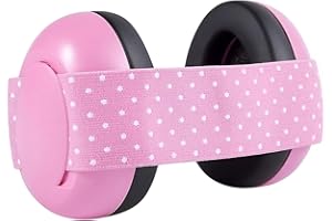 Amrocky Baby Ear Defenders, Baby Noise Cancelling Headphones Protectors Ear Defenders, Kids Earmuffs Noise Reduction with Soft Cushion and Adjustable Headband for Toddlers (Pink)