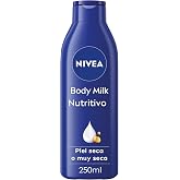 NIVEA Body Milk Nourishing (1 x 250ml) Body Milk Moisturizing 72h Body Cream with Almond Oil and Hyaluronic Acid for Dry Skin