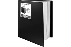 Dunwell Binder with Plastic Sleeves 60-Pocket (1 Pack, Black) - Presentation Book, 8.5 x 11 Portfolio Folder with Clear Sheet Protectors, Displays 120-Page Documents, Certificates, Important Papers