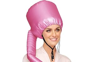 sukevitor Bonnet Hood Hair Dryer, Portable Dryer Attachment Set with Adjustable Soft for Drying, Styling, Curling, Deep Conditioning Fits All Head&Hair Sizes, Pink
