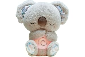 SURPZON Anxiety Relief Koala, Breathing Teddy Anxiety Bear with Calming Music, Lights, Sleeping Otter Plush, Soothing Koala for Adults & Kids, Stress Relief Stuffed Animal