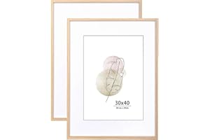 KAIWIN Bilderrahmen 30x40 Eichenholz Holz Fotorahmen 2er Set MDF mit Acrylglas zum aufhängen Benutzt für Wohnzimmer, Schlafzimmer, Arbeitszimmer, für Fotos, Kunstwerke und Poster