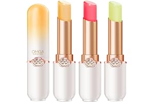 XINYUNXIN 3PCS Lip Balm, set di rossetti trasparenti che cambiano la temperatura del colore, rossetto idratante a lunga durata per le donne, cura naturale delle labbra, riparazione delle labbra (C)