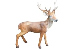 ‎ASPINAWORLD Aspinaworld wetterfeste Gartenfigur für außen,Stehende Hirsch Figur mit Geweih, 58 cm, Dekofigur Garten, Gartendeko aus Kunstharz