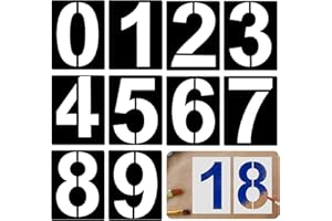 VMINOG PUCIO Plantillas de números de 20 cm Plantillas de números reutilizables grandes para números de casas, 10 plantillas de números de plástico para dibujar números del 0 al 9