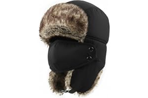 ZYLIOO XXL Oversize czapka traperska czapki zimowe z nausznikami ze sztucznego futra dla kobiet mężczyzn, duża i głęboka czapka myśliwska, wiatroszczelna czapka narciarska