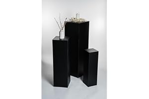 STEMA Seyfried Dekosäule, Säule/Podest/Sockel in 3 Größen (Schwarz Matt, Außensäule 60x17x17 cm)