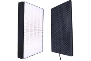 PUREPOWER Kit de Filtros de Carbón Activado y True HEPA de Repuesto,Filtro FY1410/30 y FY1413/30, Compatible con Philips AC1215 AC1214/60 Purificador de Aire