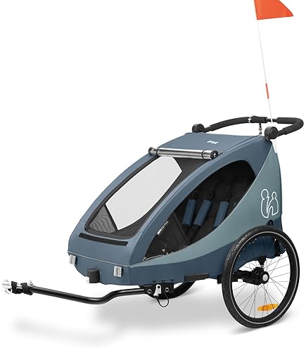 HOMCOM kinderaanhanger kinderfiets geschikt voor 2 kinderen, stalen