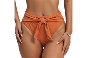 HAWILAND Damskie spodnie bikini - seksowne trójkątne spodnie bikini wysoki stan, sportowe bikini, bottoms Side-Tie, sznurowane stringi