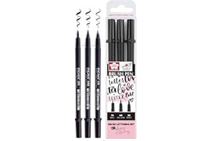 PIGMA MICRON Sakura Pigma Brush Pen Nero,Set 3 PCS .FB. MB. BB Brush pen. SET Made in Japan
