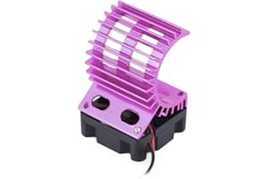 Dilwe RC Motor Heat Sink with Cooling Fan, RC Heat Sink Cooling Fan for 1/10 Scale Electric RC Car 380/390 Motor Upgrade Part Accessory(Purple)