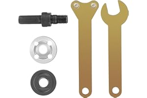 ORMROMRA 5 Pcs Connecting Rods Converter Set, Accessories for Angle Grinder, Angle Grinder Adjustable Spanner, Metal Lock Nut, Angle Grinder Adapter Set for Electric Drill Grinding, Cutting, Polishing