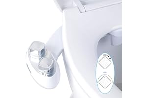 HIBBENT Bidet Toilet Seat Attachment, Bidet Fresh Water Spray Non-Electric, Mechanical Bidet Sprayer for Toilet, Self-Cleaning and Retractable Dual Nozzles with Adjustable Water Pressure Switch