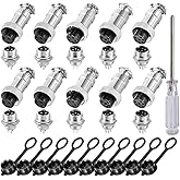 Aiqeer 10 Pieces GX12 Aviation Plug Set, 12 mm Thread Metal Aviation Cable Connector, 5A Male Female Aviation Plug Socket Kit