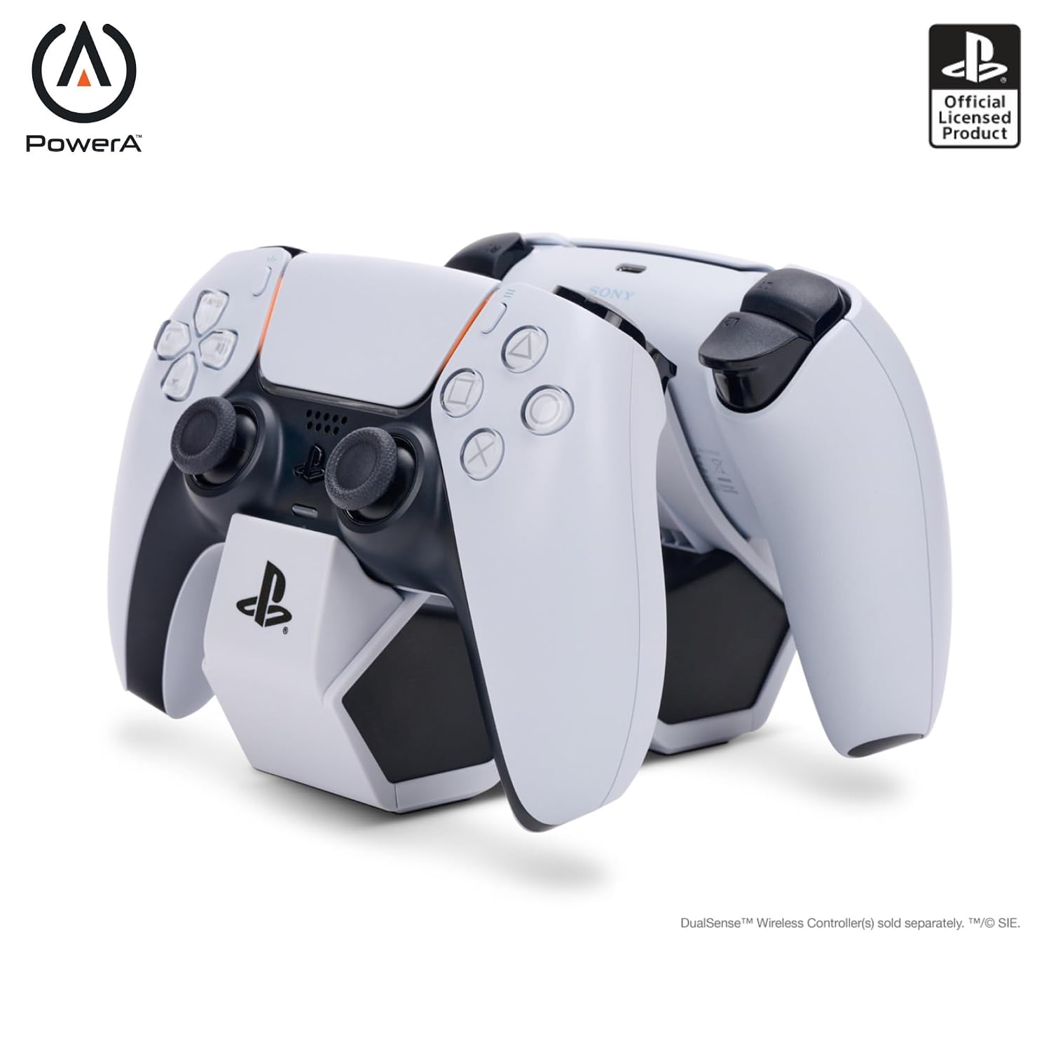PowerA - Dual laadstation voor 2 draadloze DualSense-controller, dual oplader voor Sony Playstation 5 controller (grijs/zwart)