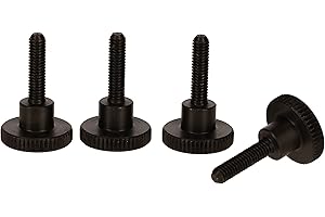 PrecisionGeek - Śruby Radełkowane z Dystansem M4 x 12 mm DIN 464, Czarna Stal (zestaw 4 szt)