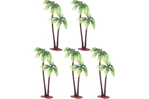 BESPORTBLE Planta de plástico de, Palmera, árbol, Miniatura, Planta de plástico, Palmera, decoración de Tartas, macetas, bonsáis, artesanía, Micro Paisaje, DIY, 3 Unidades