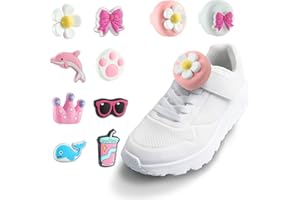 Beardslee Airtag Holder for Kids Shoes,2 Cases and 8 Cartoon Patterns,Hidden Silicone AirTag Tracker Cases for Children Shoelaces(White & Pink)