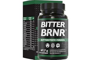‎BRNR BRNR BITTER BRNR Bitterstoffe Formel und Stoffwechsel Komplex mit Vitamin B2, Verdauungsenzyme mit Calcium, Alternative zu Bitterstoffe Tropfen, 120 Kapseln