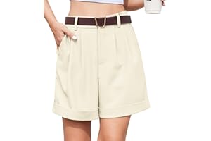 Yommay Szorty dla kobiet letnie spodnie garniturowe z wysokim stanem krótkie spodnie do pracy damskie eleganckie szorty z kieszeniami