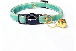 Cognatio Safety Quick Release Cat Collars,Double Velvet with Bell Available in a Range Colors,Perfect for Your Kitty 20-30 cm
