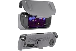 SAMTN For Steam Deck Case, TPU Carrying Case Cover with Removable Cover, Game Console Case, Game Machine Protector (Gray)