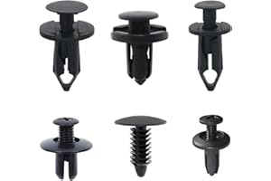 DDHOMIN 120 PCS Nylon Car Fasteners Rivet Clips,Plastic Car Retainer Clips,Six Sizes Ranging from 6MM to 10MM