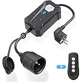 Smart Dimmer Plug, WiFi Outdoor Dimmer for Fairy Lights, LED, Bulbs, Halogen Lamps, App Remote Control and Google Assistant, 