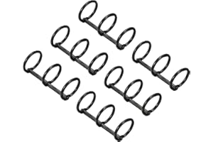 PATIKIL 0.63" Diamètre 3-Anneaux Livre Anneaux, 6 Paquet Métal Classeur Anneaux Détaché Feuille Anneau Détachable pour Bureau Bureaux Calendrier Photo Album, Noir