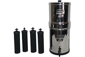 Berkey BK4X4-BB Big Berkey Stainless Steel Water Filtration System with 4 Black Filter Elements