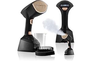 VERTENZ Aura 50 White Handdampfbürste Steamer | Dampfglätter Reise & Reisebügeleisen Dampf | 1300–1500 W | 25 g/min Steam | 250 ml Tank | Handbügeleisen & Bügeleisen für Kleidung & Hemden