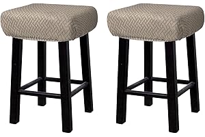 Uxcell 2pcs Stool Covers Rectangle, Bar Stool Covers Saddle Seat Cover for Wooden Metal Bench Chair Brown