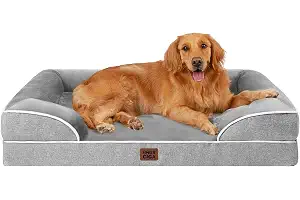 EHEYCIGA Cama Perro Extra Grande 112x81x16cm, Colchon Perro Impermeable Lavable con Espuma Viscoelástica, Sofá Perro Ortopedica Desmontable, Gris