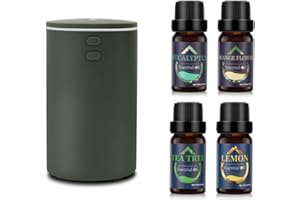 GMSYSW Diffusore 60ML per Auto Con 4 Oli Essenziali - Umidificatore Aromaterapia USB Cool Mist Mini Portatile per Casa, Ufficio, Camera Da Letto