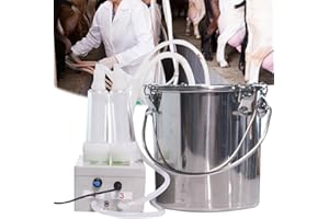 DYK&NX Electric Milking Machine, 5L Cow Sheep Goat Milker, Portable Pulsation Vacuum Pump, Rechargeable Battery, Stainless Steel Milk Bucket with Adjustable Speed, for Sheep & Goat ( Grey : For Sheep , Size