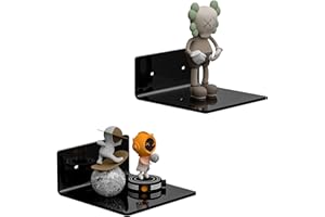 ‎SEZANRPT Sezanrpt 15cm kleine Schwarze Wandregale Set von 2, Wand montierte Display Regal Rack für Schlafzimmer, Wohnzimmer, Smart Lautsprecher, Uhr, Dekoration, 2-Pack…